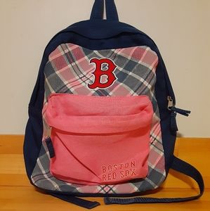 MLB Girls Plaid Redsox Backpack